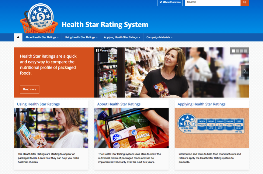 Health Star Rating System Website