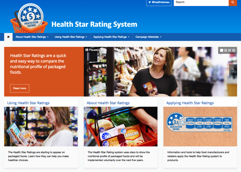 Health Star Rating website