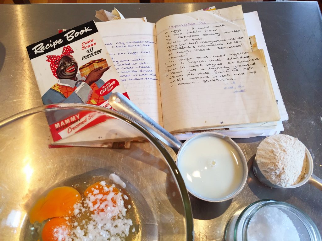 recipe book and ingredients
